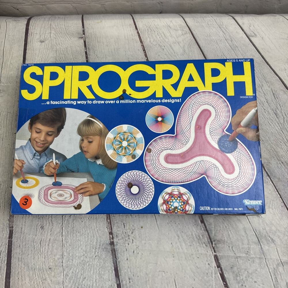 Vintage 1986 Kenner Spirograph Design Toy Set 14210 Incomplete Original Box Case